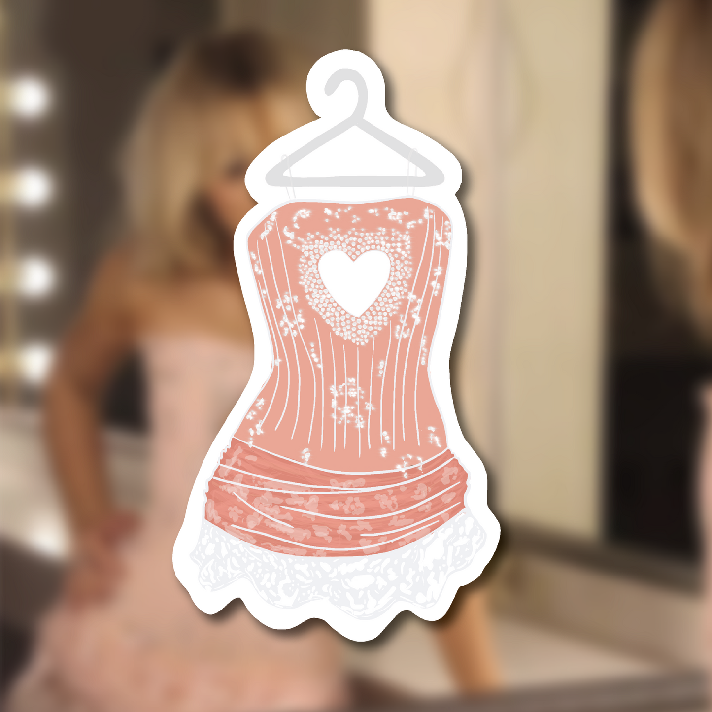 Heart Dress Glossy Stickers