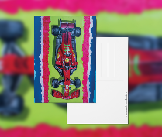 "Pit Lane" Acrylic Painting Art Postcard