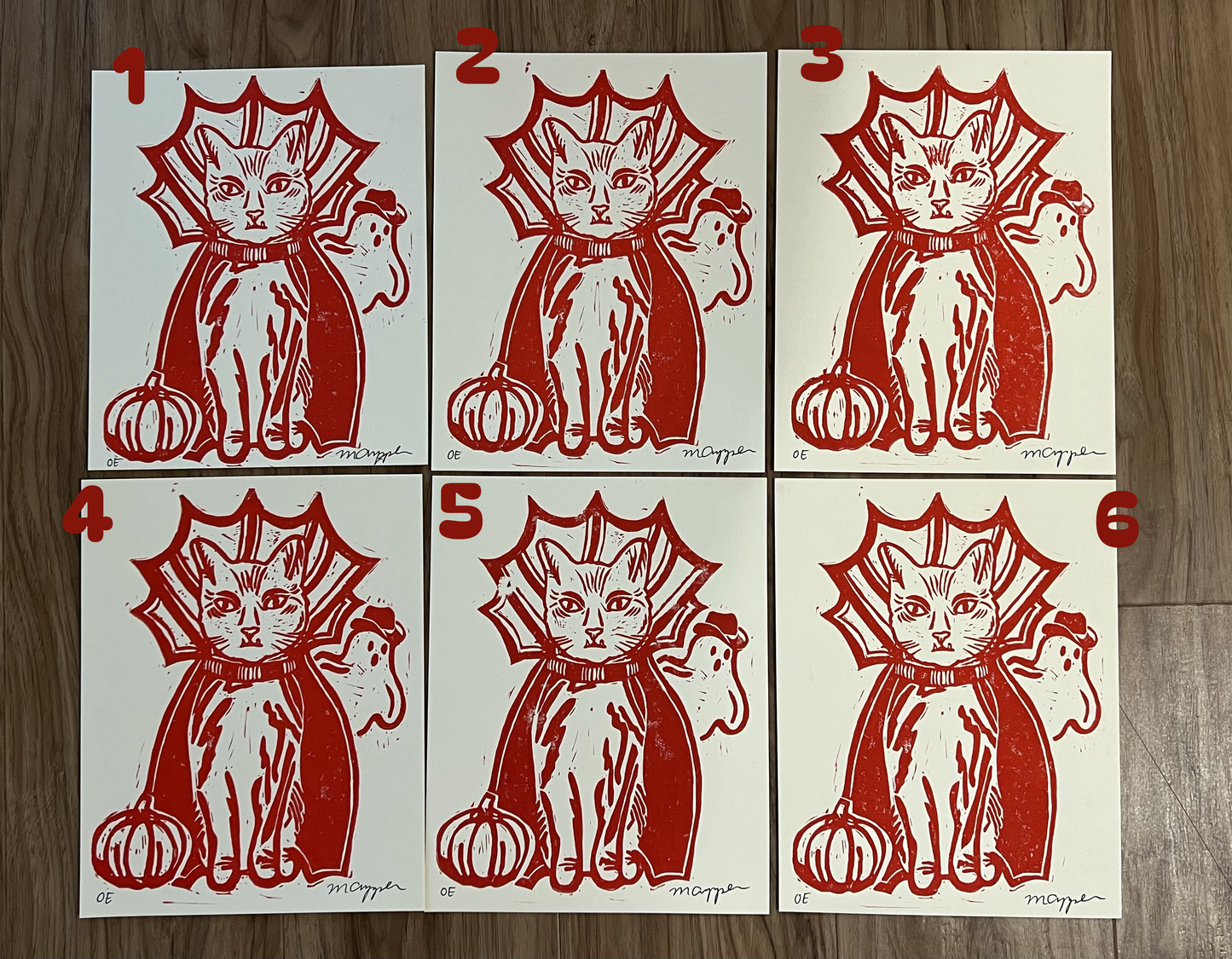 'Vampire Greg' Linoleum Block Print