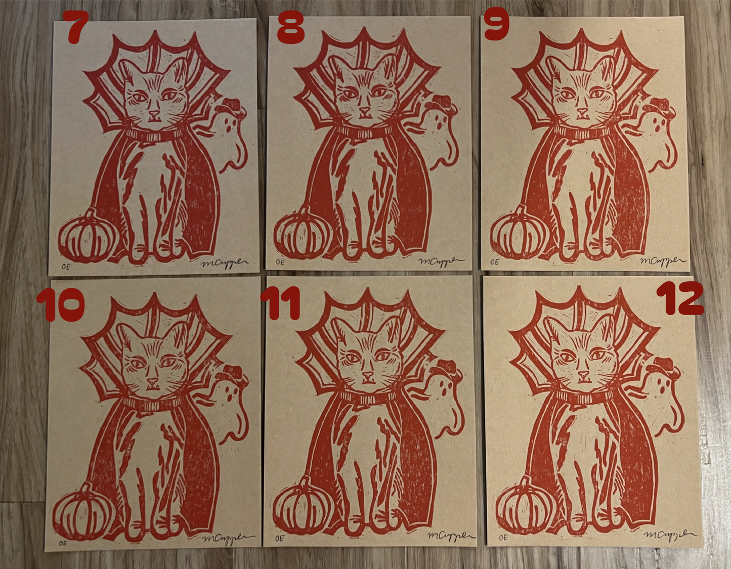 'Vampire Greg' Linoleum Block Print