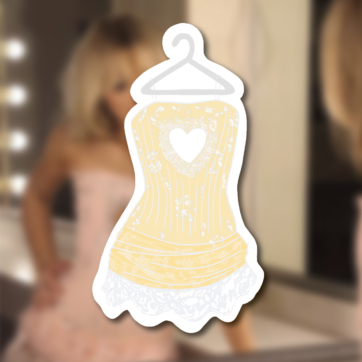 Heart Dress Glossy Stickers